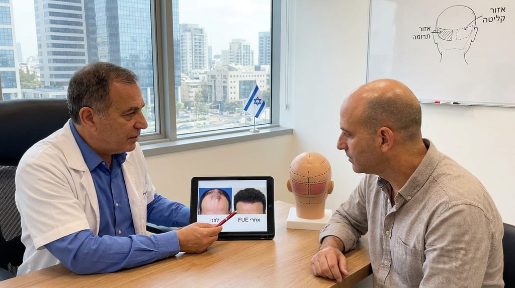 תמונה זו נוצרה על ידי gemini-pro בינה מלאכותית השתלת שיער בישראל